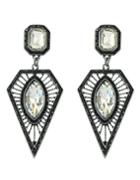 Shein Latest Design Rhinestone Women Long Hanging Triangle Earrings