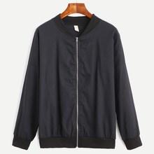 Shein Drop Shoulder Zipped Bomber Jacket