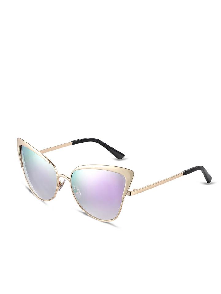 Shein Gold Frame Purple Lenses Sunglasses