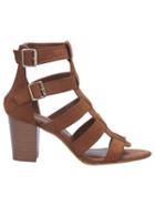 Shein Camel Zipper Buckle Strap Sandals