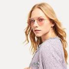 Shein Top Bar Round Lens Sunglasses