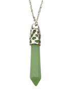 Shein Green Stone Long Pendant Necklace