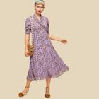 Shein Puff Sleeve Surplice Wrap Dress