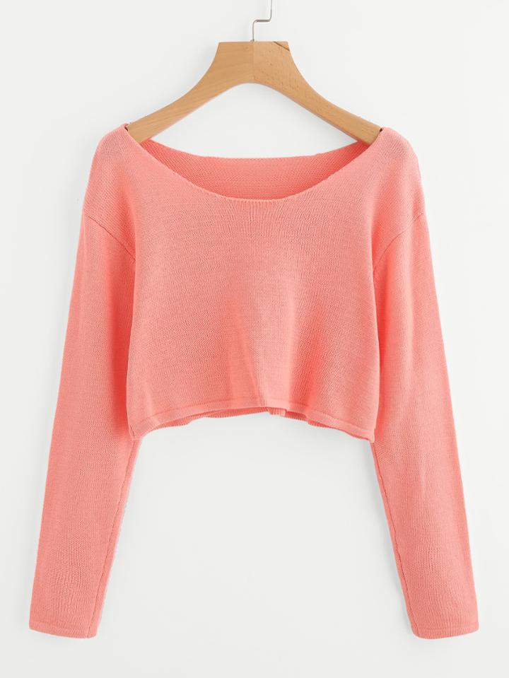 Shein Drop Shoulder Crop Sweater