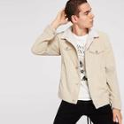 Shein Men Button Up Short Corduroy Jacket