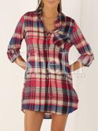 Shein Multicolour Long Sleeve Lapel Grid Blouses Plaid Dress