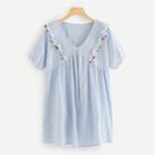 Shein V Neckline Pom Pom Trim Dress