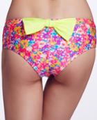Shein Multicolor Floral Bow Embellished Bikini Pant