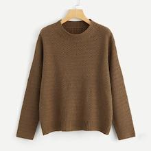 Shein Plus Round Neck Solid Sweater