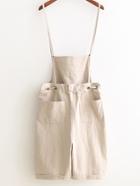 Shein Apricot Self Tie Roll-up Pocket Overalls