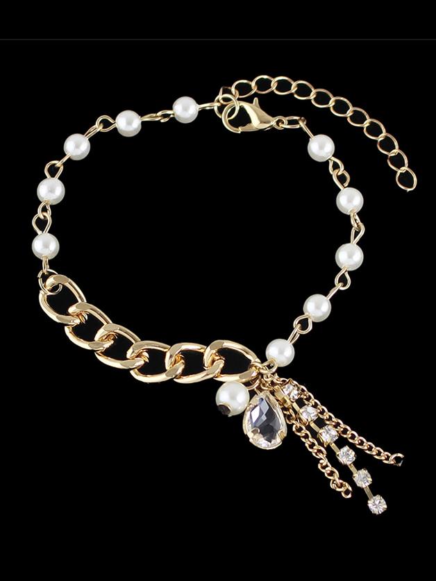 Shein Gold Color Adjustable Beads Chain Bracelet