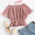 Shein Off Shoulder Pleated Top