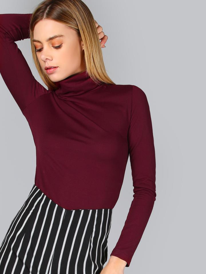 Shein Turtleneck Slim Fit T-shirt