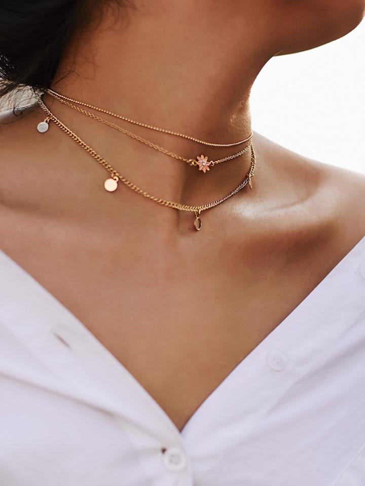 Shein Star & Sequin Detail Chain Choker