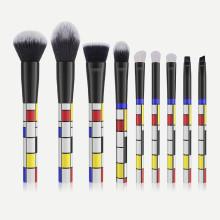 Shein Colorblock Handle Makeup Brush 9pcs