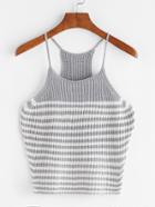 Shein Striped Ribbed Knit Racer Cami Top