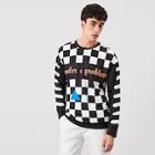 Shein Men Gingham And Letter Print Pullover