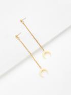 Shein Horn Design Chain Drop Earrings