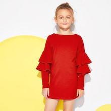 Shein Girls Layered Ruffle Solid Dress