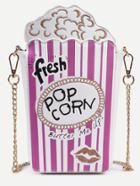 Shein Purple Striped Popcorn Bag With Chain