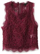 Shein Burgundy Lace Top With Zipper