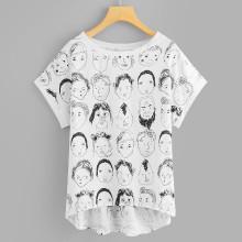 Shein Allover Figure Print Tee