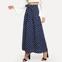 Shein Button Through Polka Dot Skirt With Belt