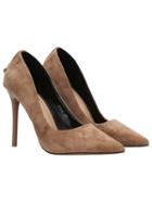 Shein Camel Metallic Embellished Suede High Stiletto Heel Pumps