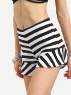 Shein Striped Ruffle Hem Shorts