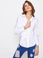 Shein Lace Up Corset Blouse