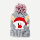 Shein Christmas Kids Pom Pom Knit Beanie Hat