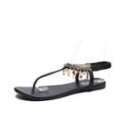 Shein Chain Detail Toe Post Sandals