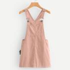 Shein Solid Corduroy Overall Dress