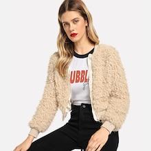 Shein Zip Up Faux Fur Teddy Jacket