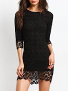 Shein Hollow Out Lace Bodycon Dress