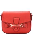 Shein Red Metal Embellished Pu Satchel Bag