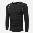 Shein Men Button Detail Solid Sweater