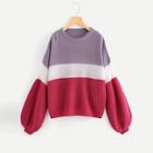 Shein Lantern Sleeve Color Block Jumper