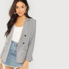 Shein Notched Collar Double Button Coat