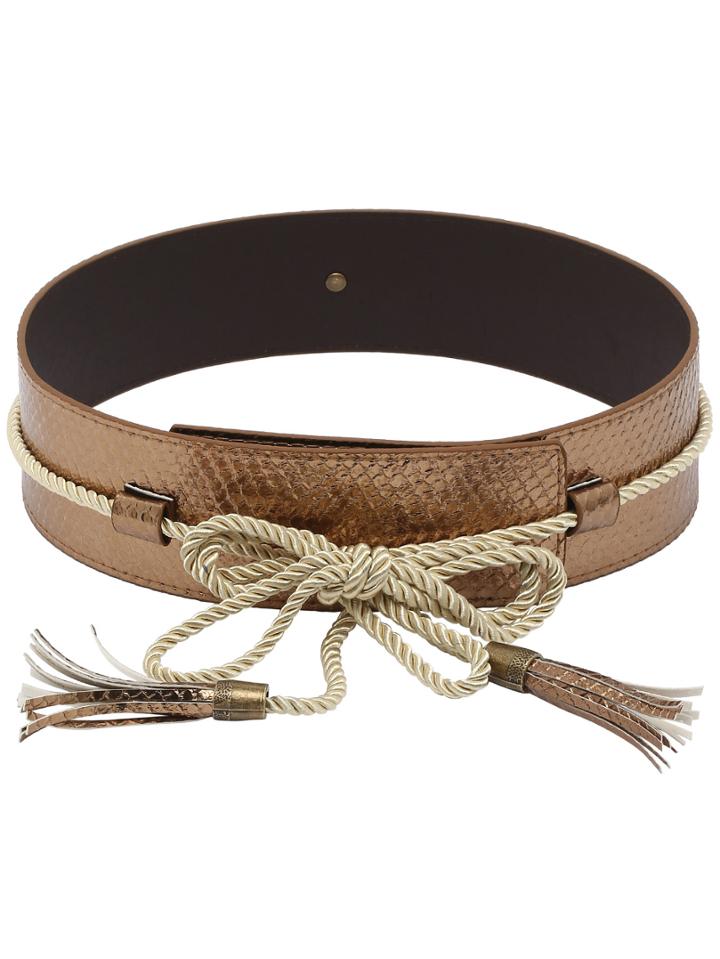 Shein Snake Embossed Tassel Belt