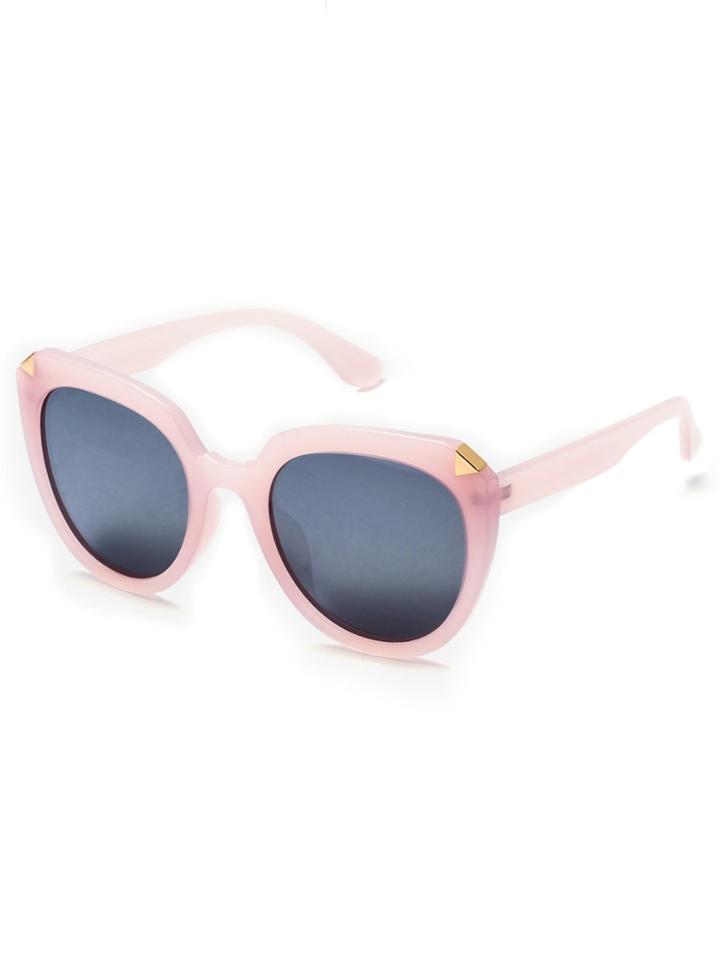 Shein Pink Frame Grey Lens Classic Sunglasses