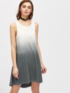 Shein Topstitch Side Swing Ombre Tank Dress