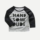 Shein Toddler Boys Contrast Raglan Sleeve Letter Print Tee