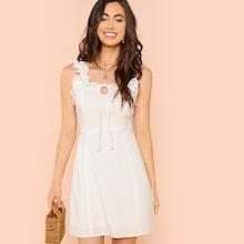 Shein Fit And Flare Dress With Frill Strap