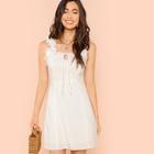 Shein Fit And Flare Dress With Frill Strap