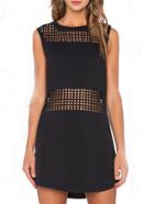 Shein Black Sleeveless Hollow Dress