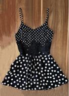 Rosewe Polka Dot Print Black Camisole Mini Dress