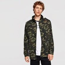 Shein Men Zip & Pocket Front Camo Print Jacket