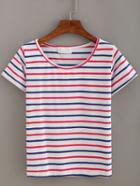 Shein Striped Short Sleeve T-shirt