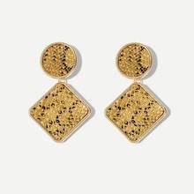 Shein Snakeskin Pattern Square Drop Earrings